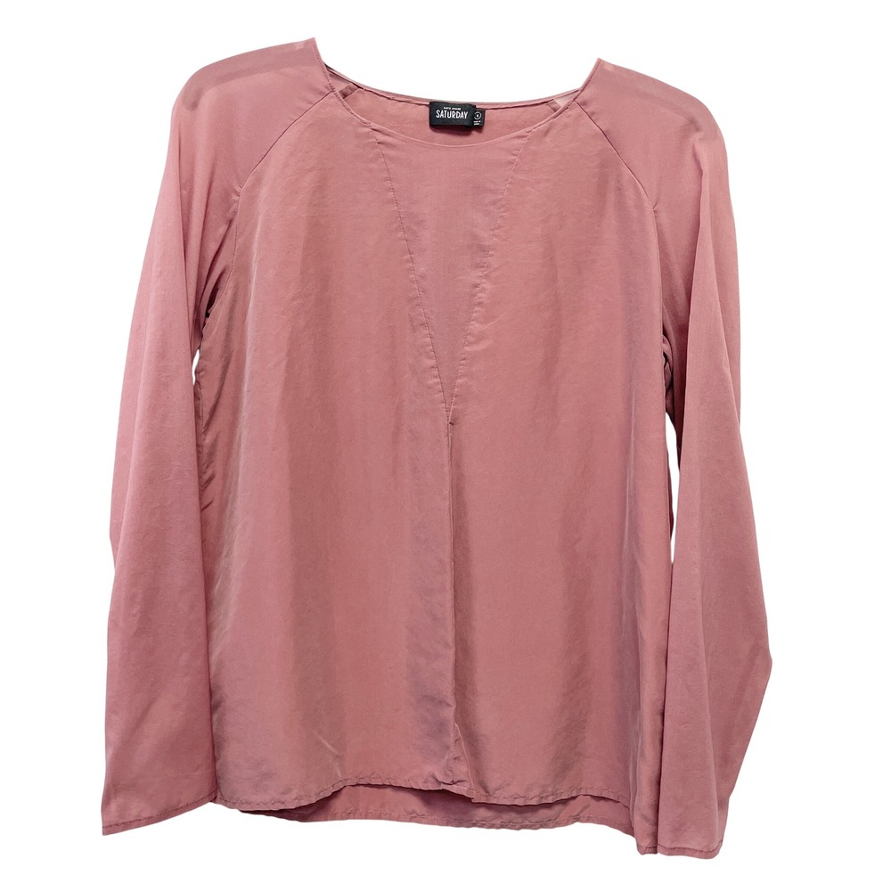 Kate Spade Saturday Women's Mauve Pink Silk‎ Long Sleeve Blouse Size Small